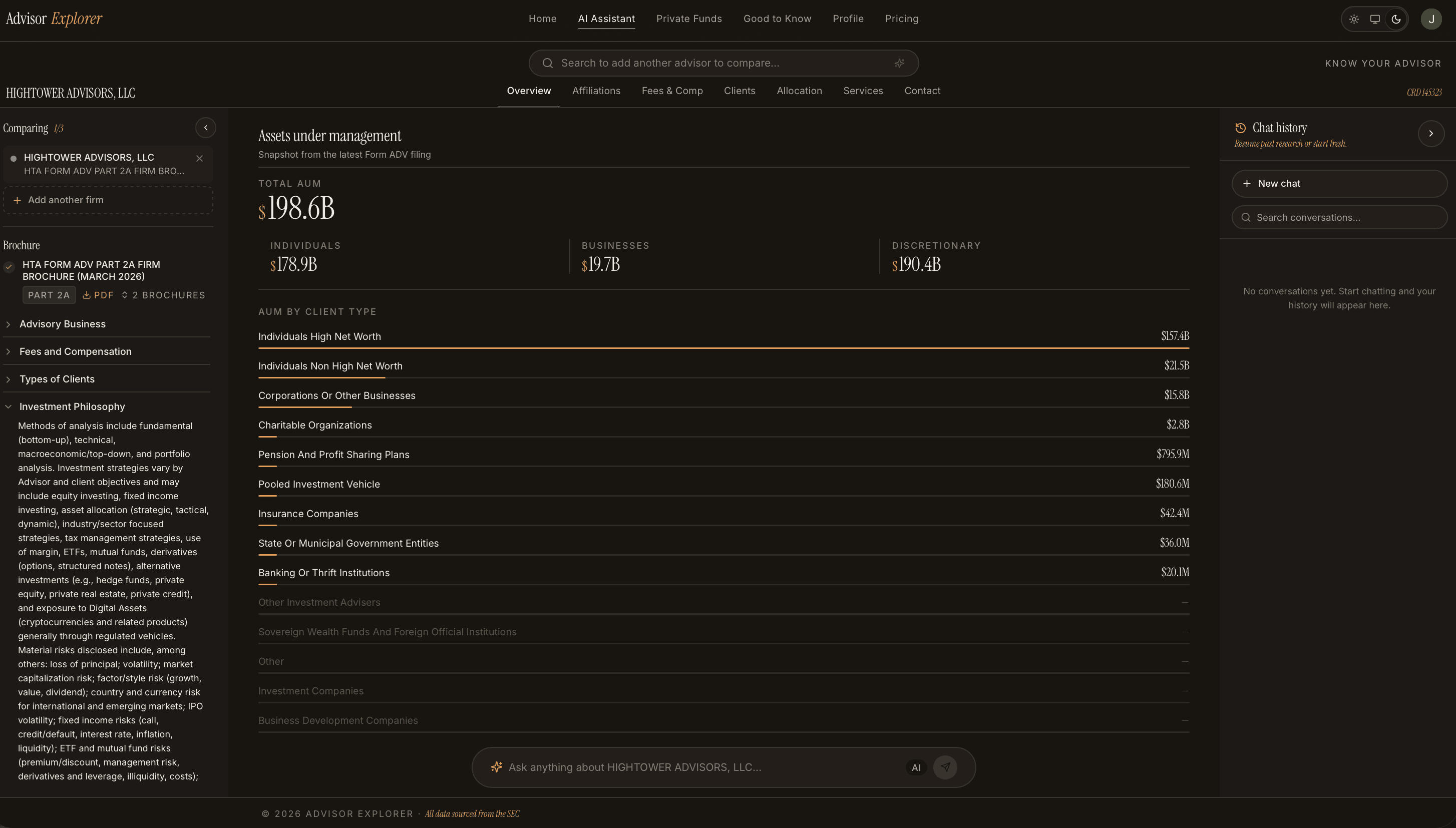 Advisor research workspace preview